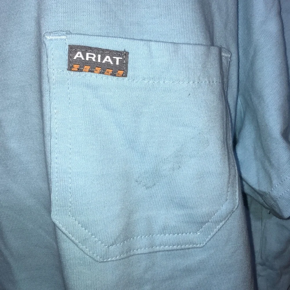 Ariat Women's Rebar CottonStrong Roughneck Graphic T-Shirt size medium blue​ - Picture 8 of 16